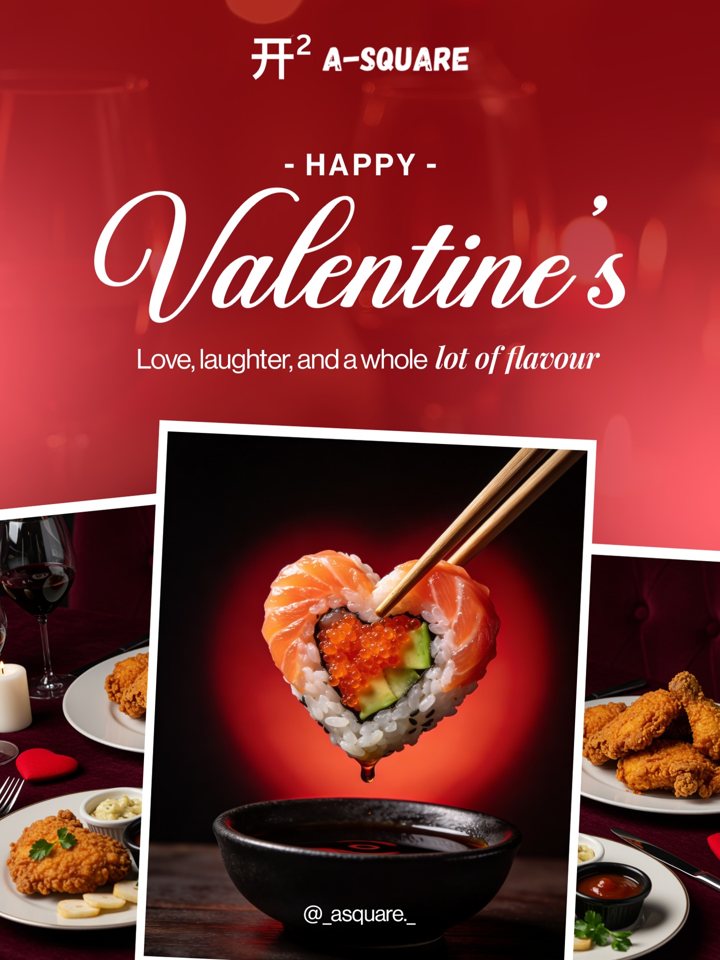 We definitely believe in love at first bite😍🍣 

To know more, check the website linked in our bio! 🔗 

#asquare #cloudkitchen #fyp #valentines #explore